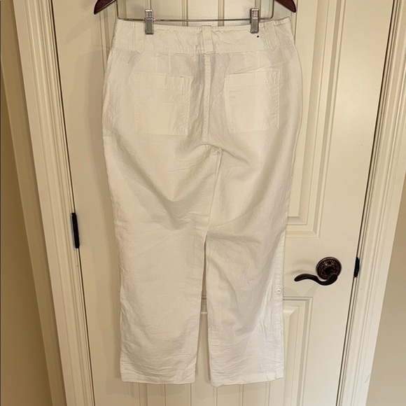 Lady Hathaway Pants Women's Wide Leg Cream Draw String Rolled Up Capris Sz 8x30 - Picture 3 of 12